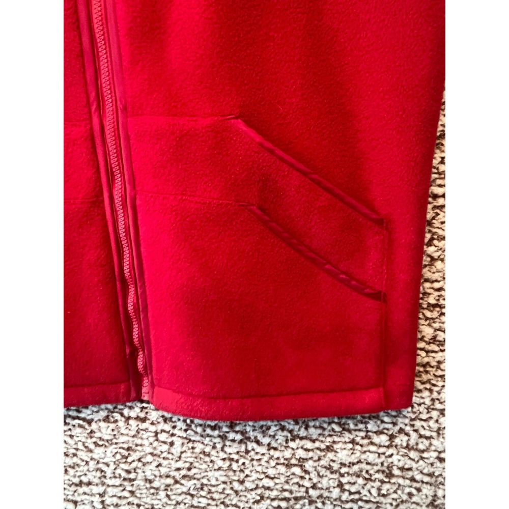 Crable Sportswear Wisconsin Red Fleece Vest Hoodie Large Sleeveless Zip Up - Picture 4 of 9